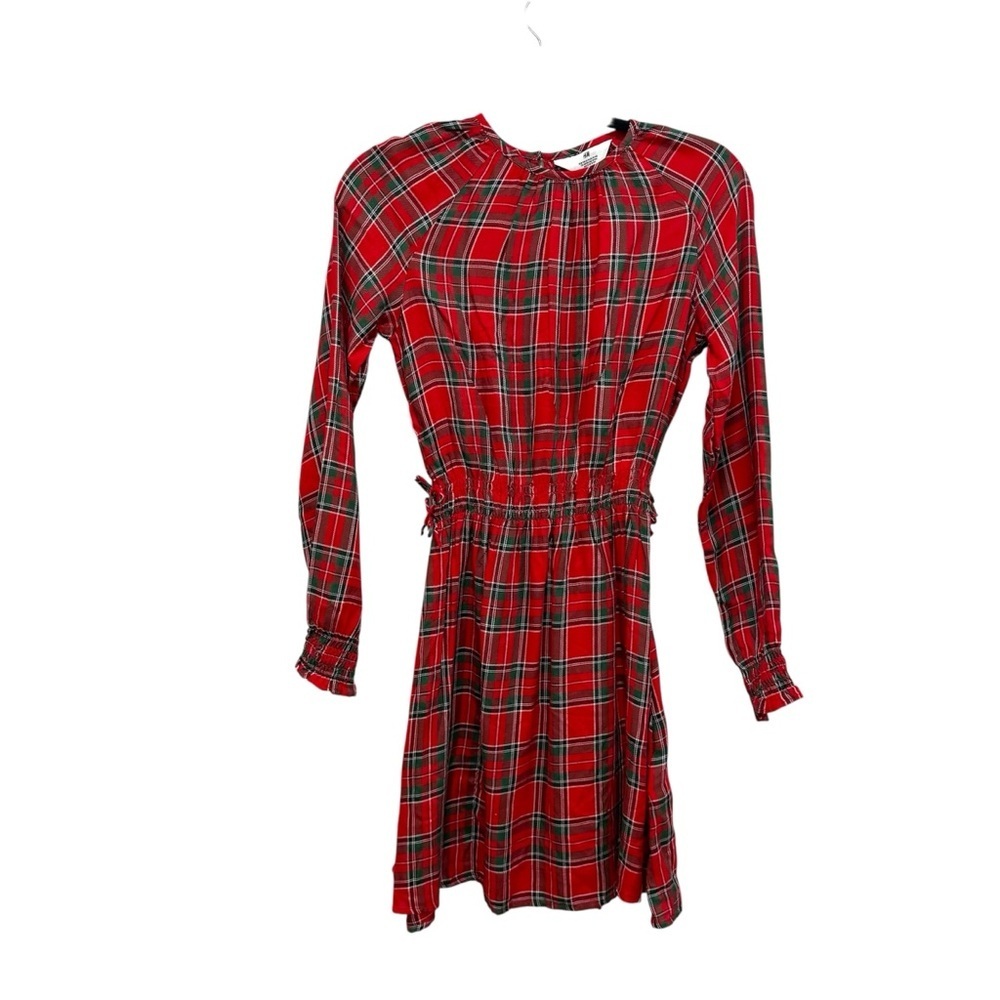 H&M girls plaid smocking detail dress 12/13Y